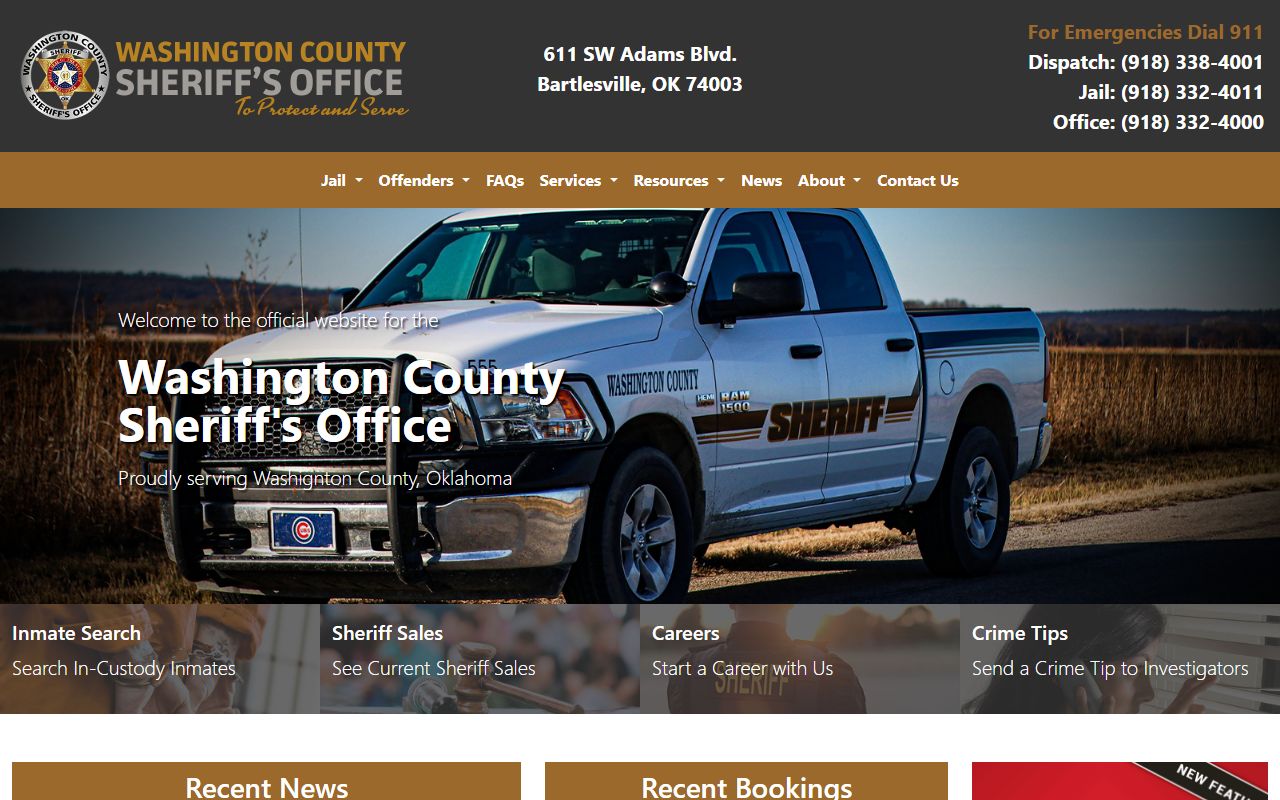 Washington County Sheriff website for Johnson City booking reports