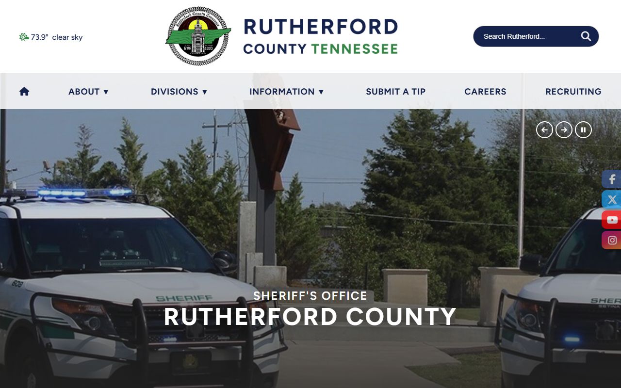 Rutherford County Sheriff website for Murfreesboro booking reports