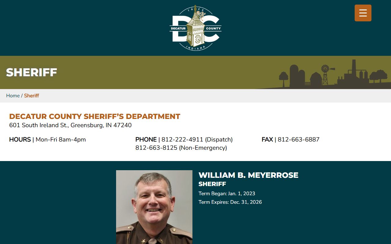 Decatur County Sheriff's Office website for booking reports