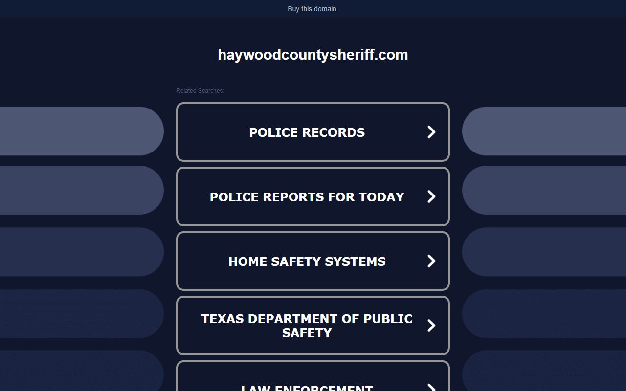 Haywood County Sheriff's Office website for booking reports
