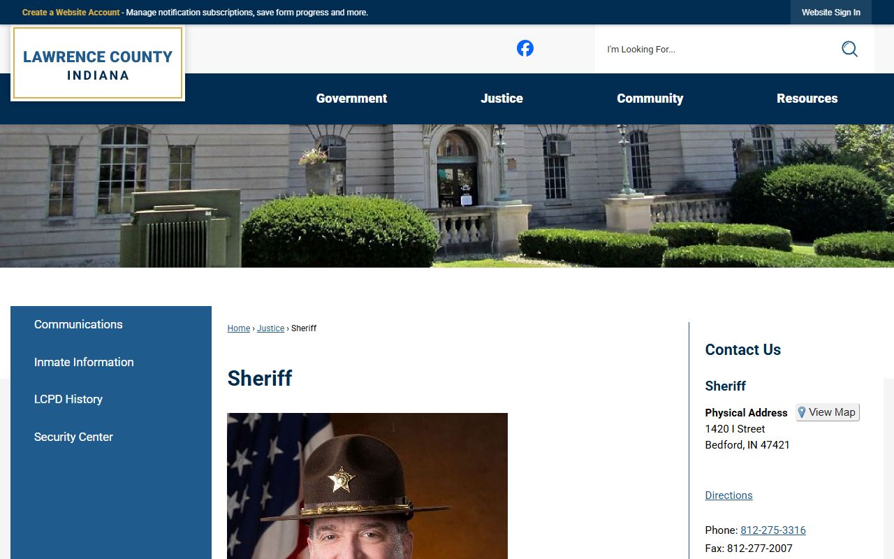Lawrence County Sheriff's Office website for booking reports