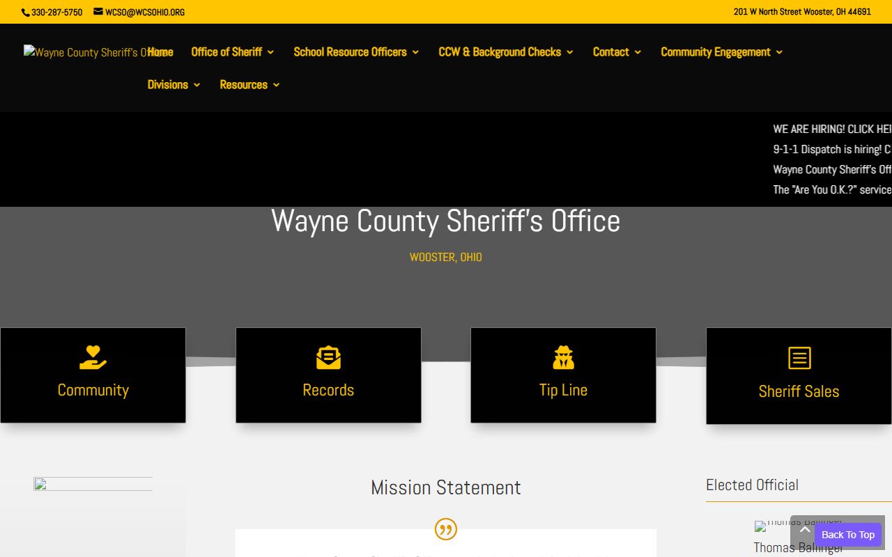 Wayne County Sheriff's Office website for booking reports